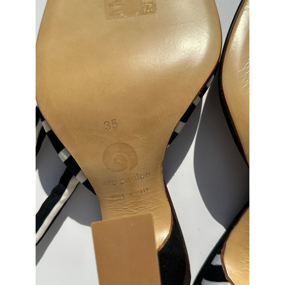 Ugo Paulon 100 Gibbs Thong Sandals Black / Brown Stripe BBW Sz 35 Handmade $550 - Picture 13 of 14